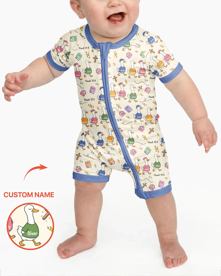 Plantilla PERSONALIZADA de Bambú Pijama Corto con Cremallera