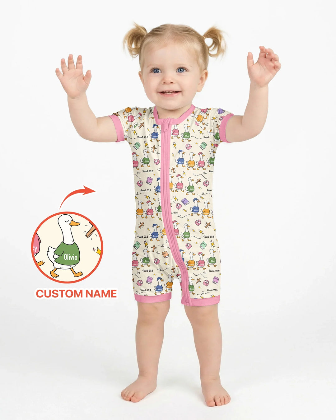 Plantilla PERSONALIZADA de Bambú Pijama Corto con Cremallera