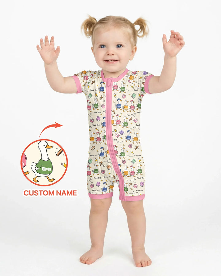 Plantilla PERSONALIZADA de Bambú Pijama Corto con Cremallera