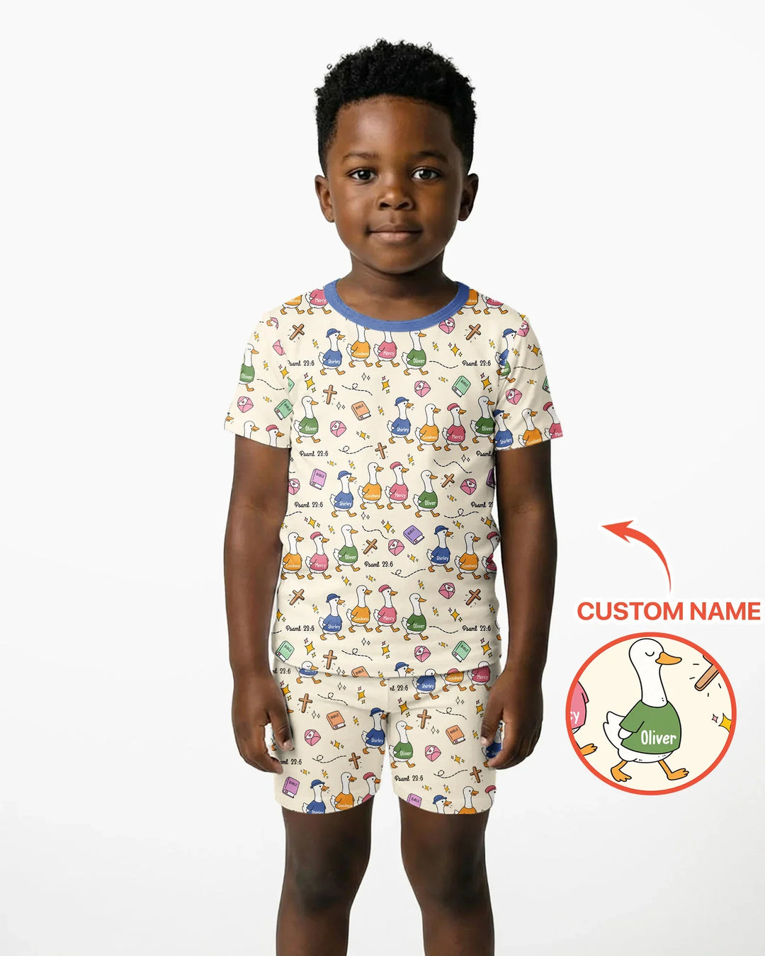 Psalm 23:6 Matching Family Bamboo Two Piece Short Sleeve Shorts Pajama Set