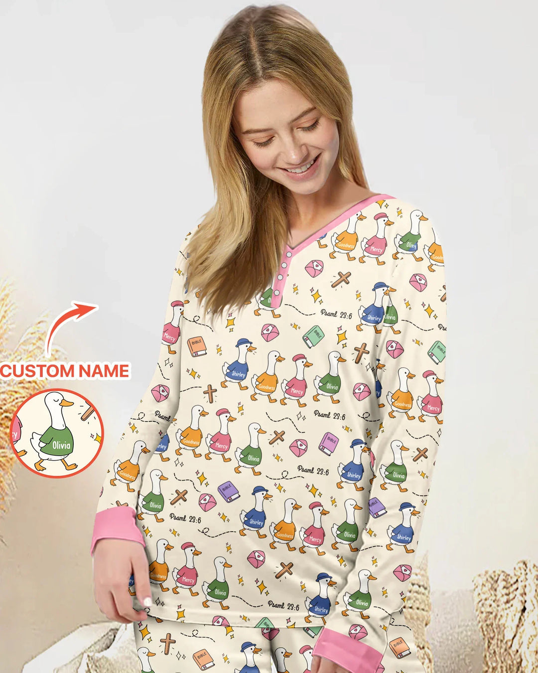 Plantilla Pijama de Bambú Personalizado para Mujer