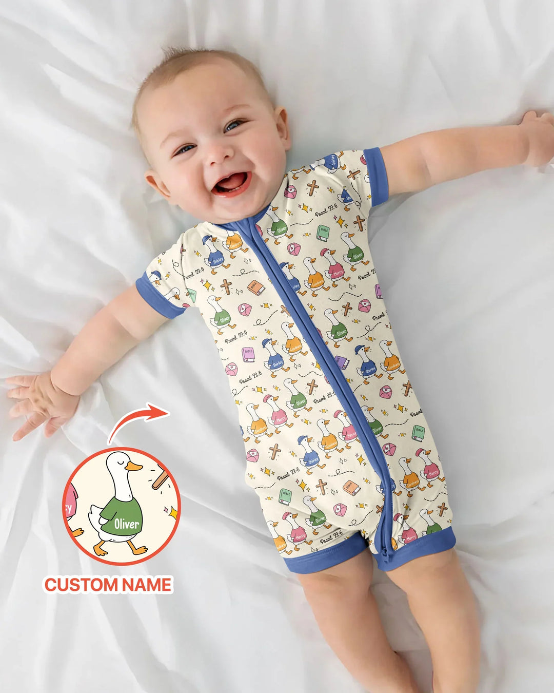 Plantilla PERSONALIZADA de Bambú Pijama Corto con Cremallera