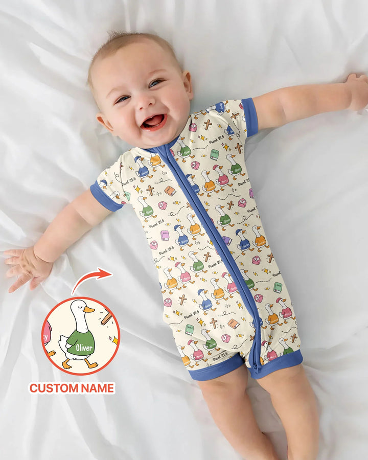 Plantilla PERSONALIZADA de Bambú Pijama Corto con Cremallera