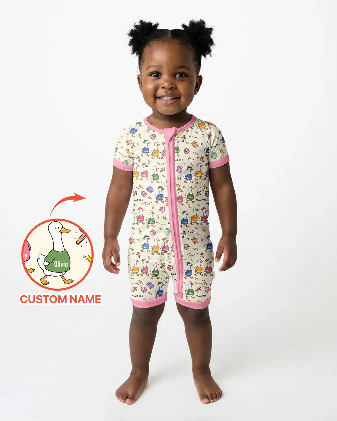 Plantilla PERSONALIZADA de Bambú Pijama Corto con Cremallera