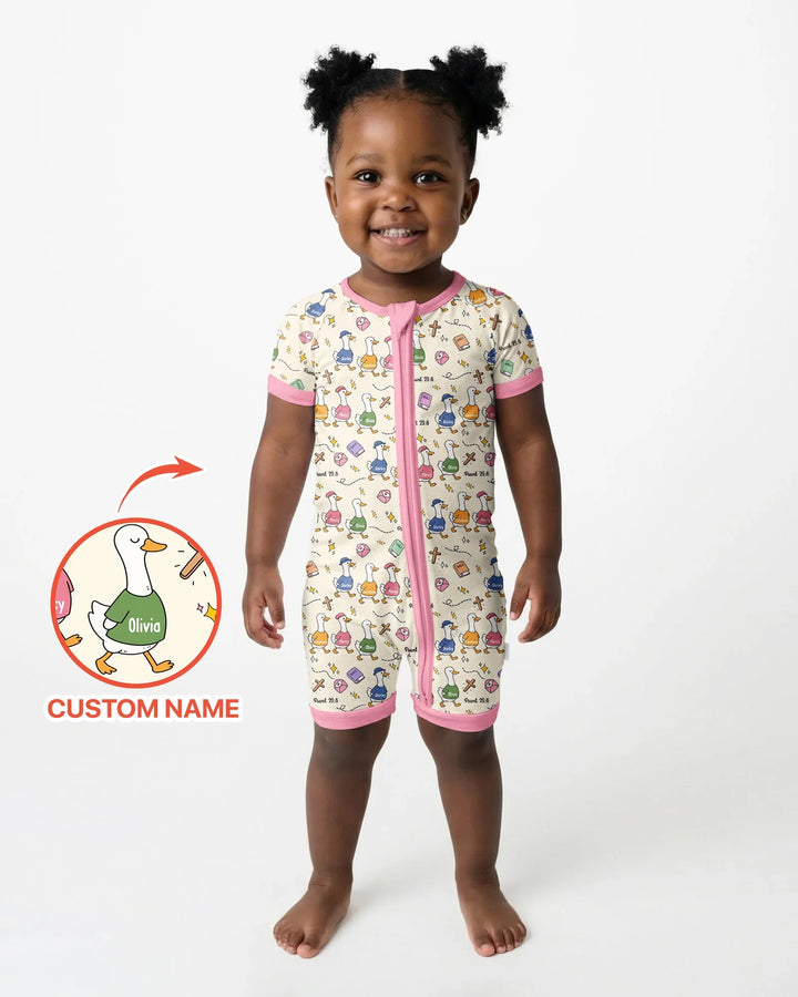 Plantilla PERSONALIZADA de Bambú Pijama Corto con Cremallera