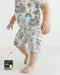Template Zweiteiliges Pyjama-Set mit kurzen Ärmeln und Shorts