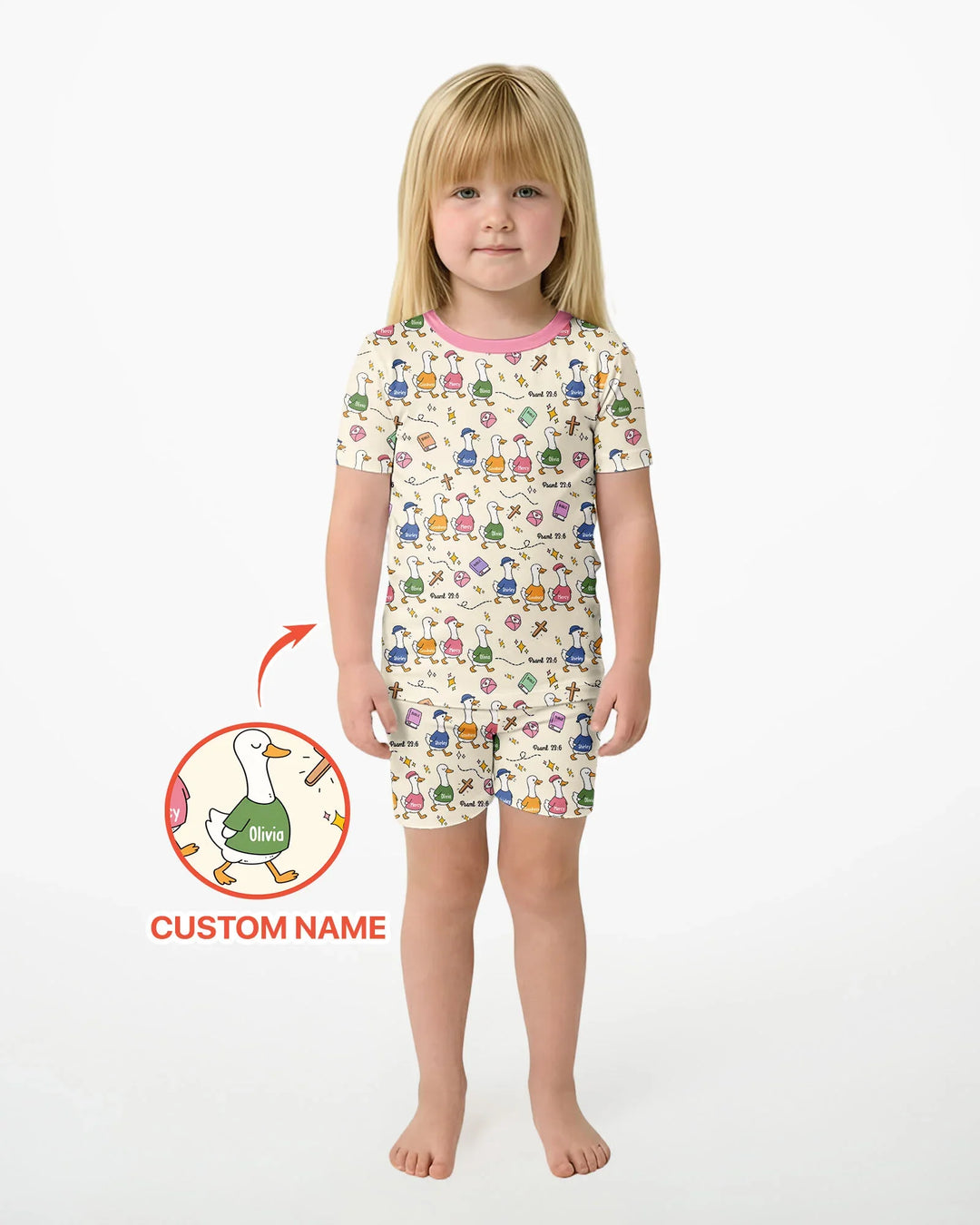 Psalm 23:6 Matching Family Bamboo Two Piece Short Sleeve Shorts Pajama Set