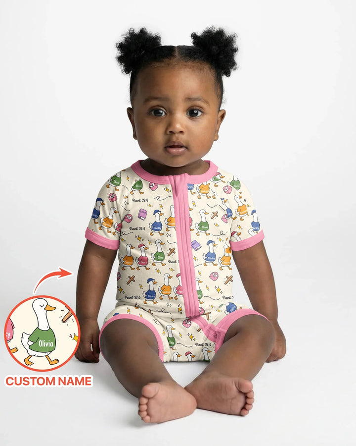 Plantilla PERSONALIZADA de Bambú Pijama Corto con Cremallera