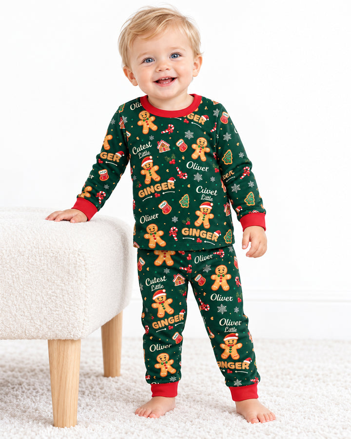 Custom Name Cutest Little Ginger Bamboo Two Piece Long Sleeve Pajama Set