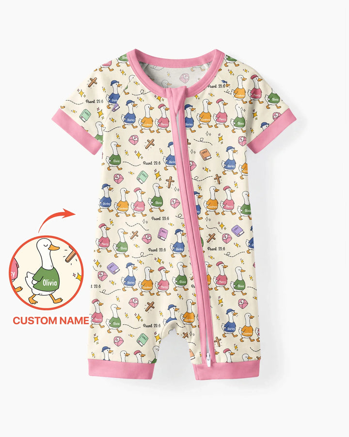 Plantilla PERSONALIZADA de Bambú Pijama Corto con Cremallera