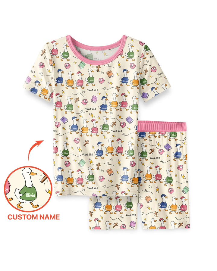 Psalm 23:6 Matching Family Bamboo Two Piece Short Sleeve Shorts Pajama Set
