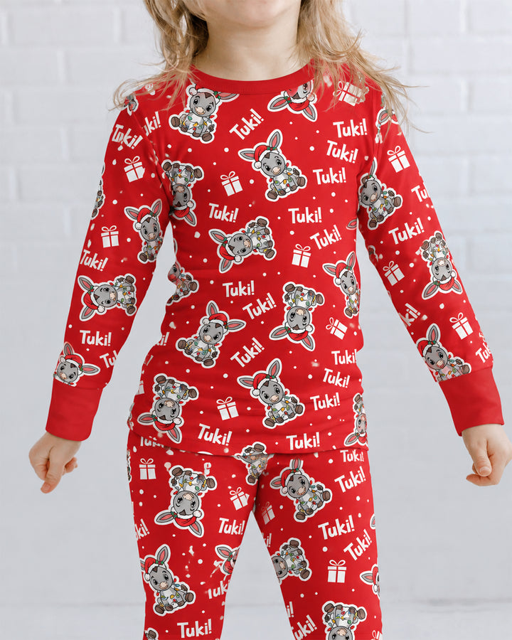 Tuki Tuki Donkey Bamboo Two Piece Long Sleeve Pajama Set