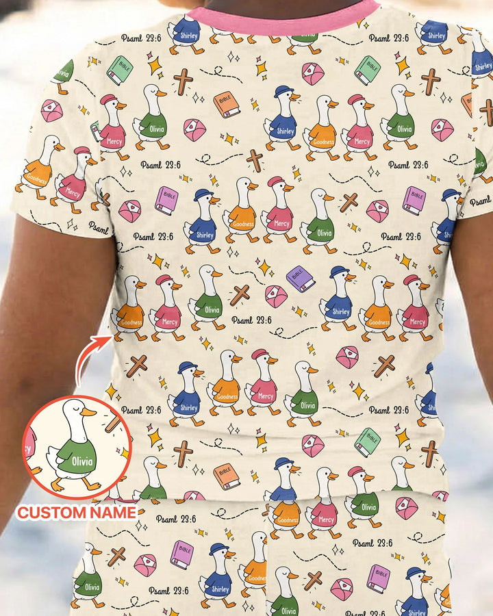 Psalm 23:6 Matching Family Bamboo Two Piece Short Sleeve Pajama Set