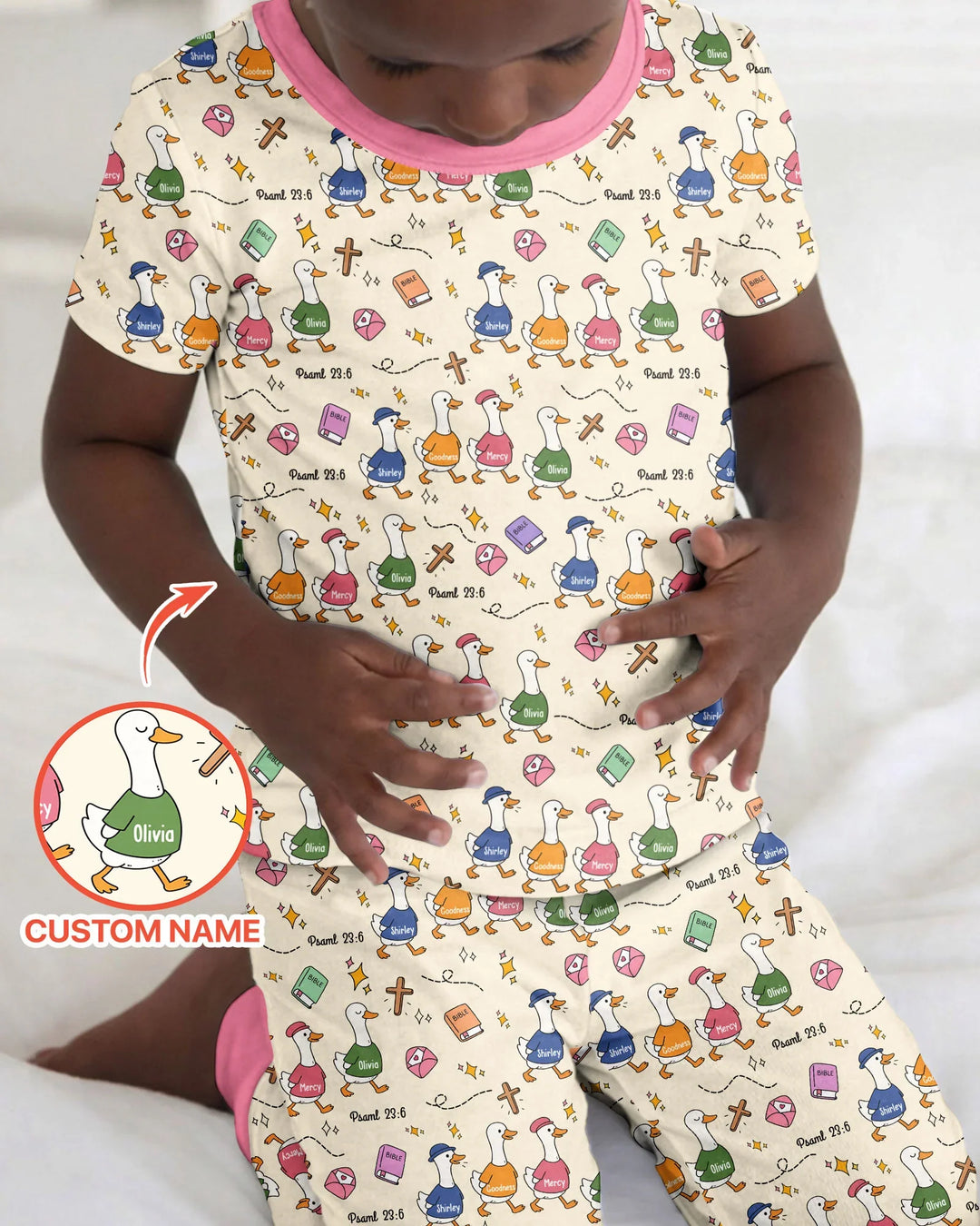Psalm 23:6 Matching Family Bamboo Two Piece Short Sleeve Pajama Set