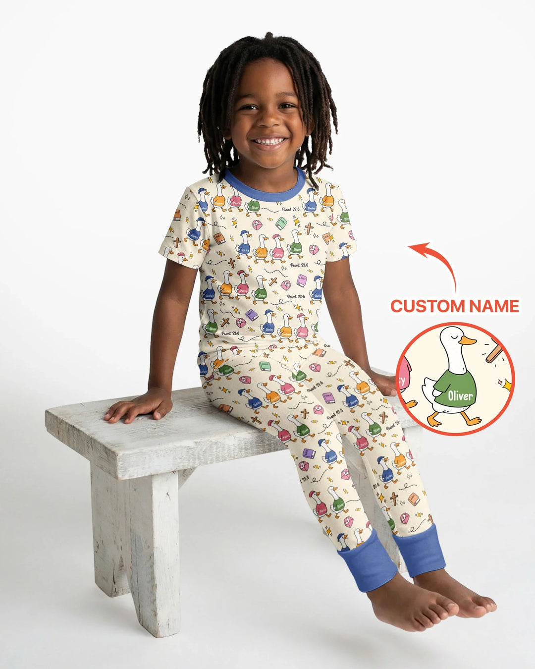 Psalm 23:6 Matching Family Bamboo Two Piece Short Sleeve Pajama Set