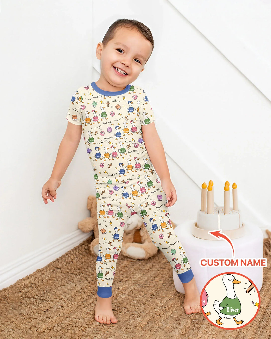 Psalm 23:6 Matching Family Bamboo Two Piece Short Sleeve Pajama Set