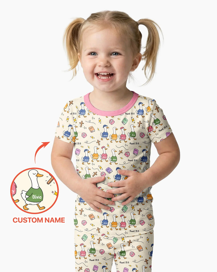 Psalm 23:6 Matching Family Bamboo Two Piece Short Sleeve Pajama Set