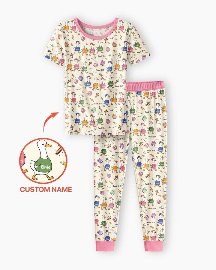 Psalm 23:6 Matching Family Bamboo Two Piece Short Sleeve Pajama Set