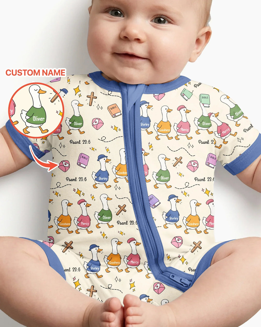 Plantilla PERSONALIZADA de Bambú Pijama Corto con Cremallera