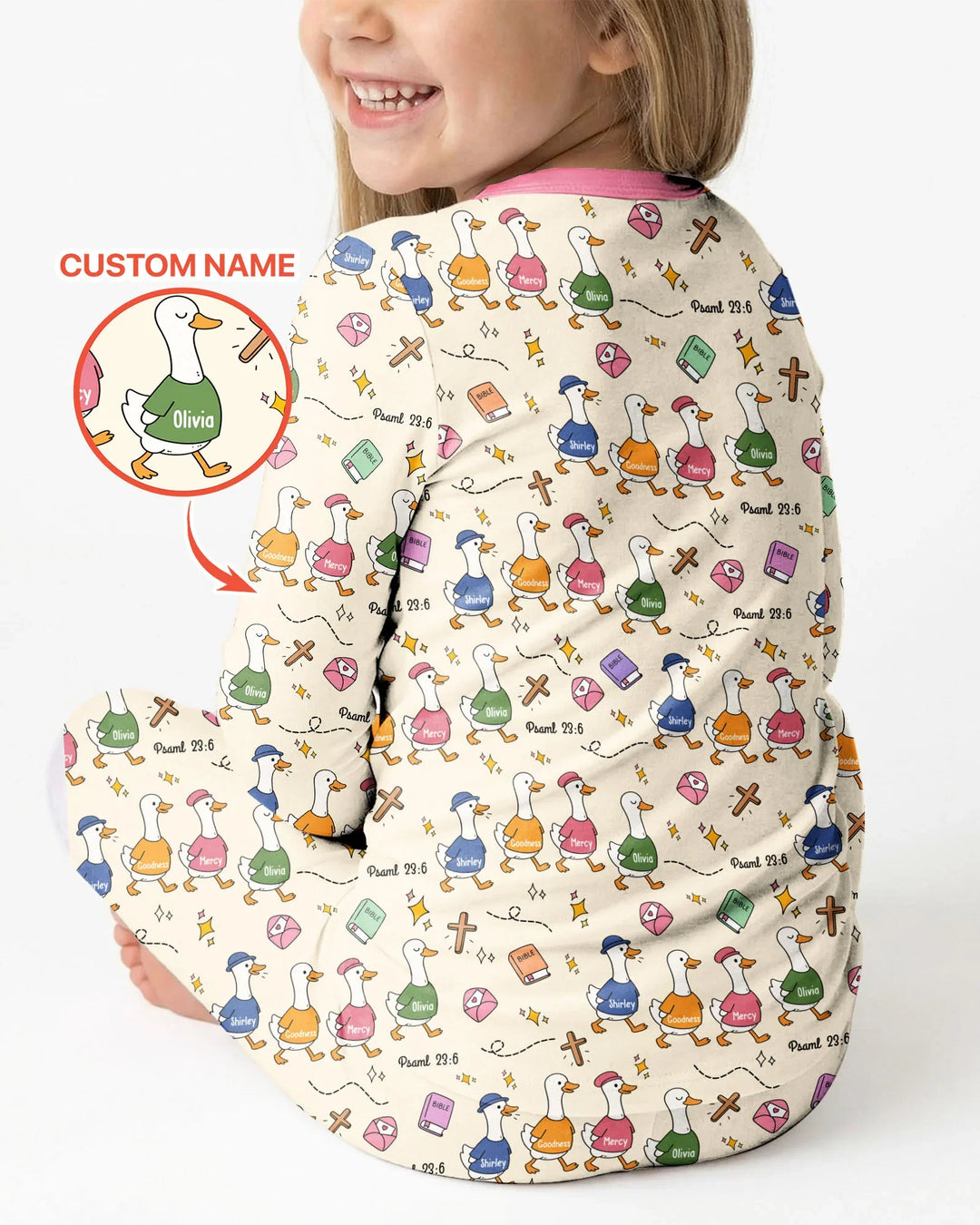 Psalm 23:6 Matching Family Bamboo Two Piece Long Sleeve Pajama Set