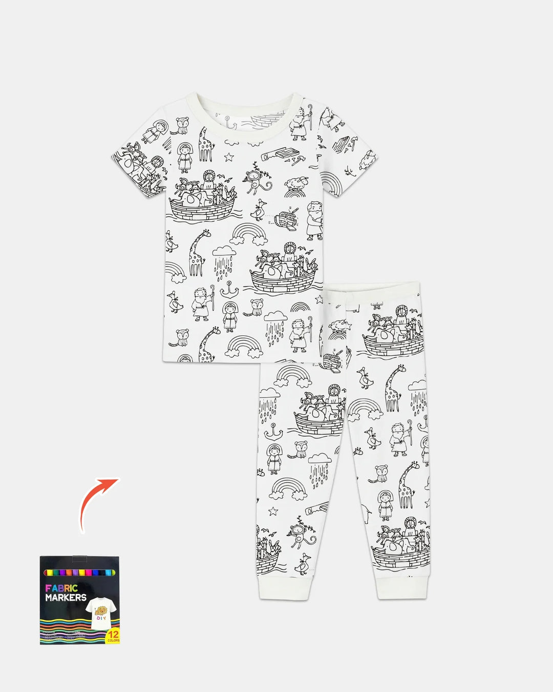 Zweiteiliges, kurzärmliges Pyjama-Set mit Marienkäfern