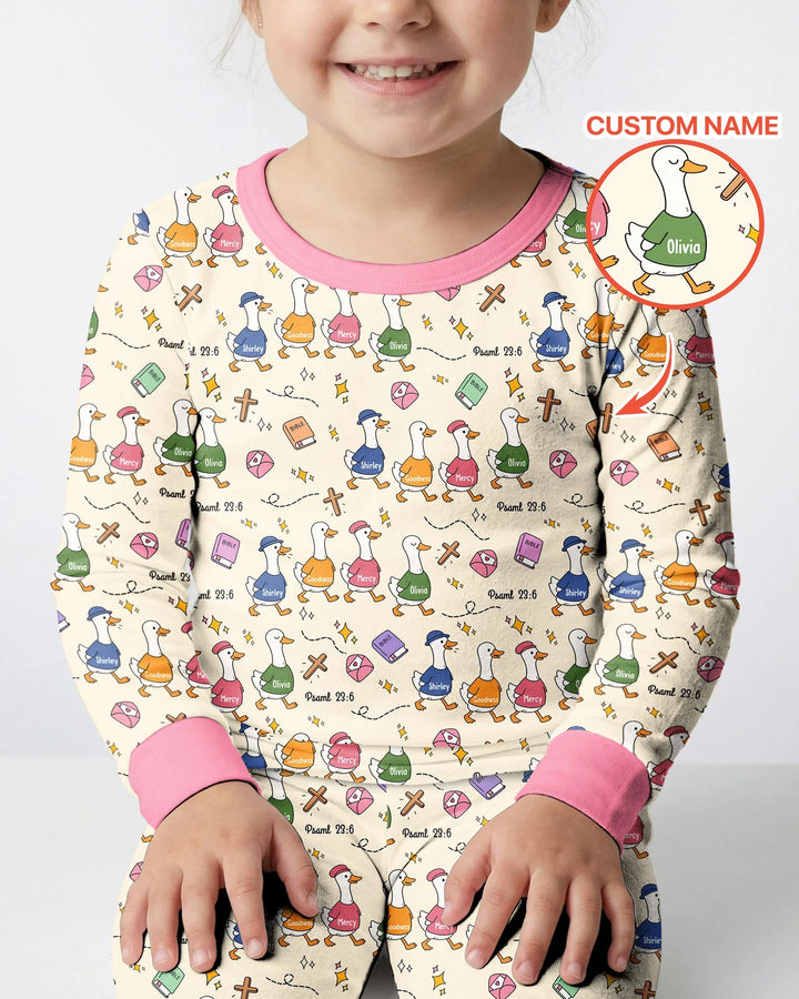 Psalm 23:6 Matching Family Bamboo Two Piece Long Sleeve Pajama Set
