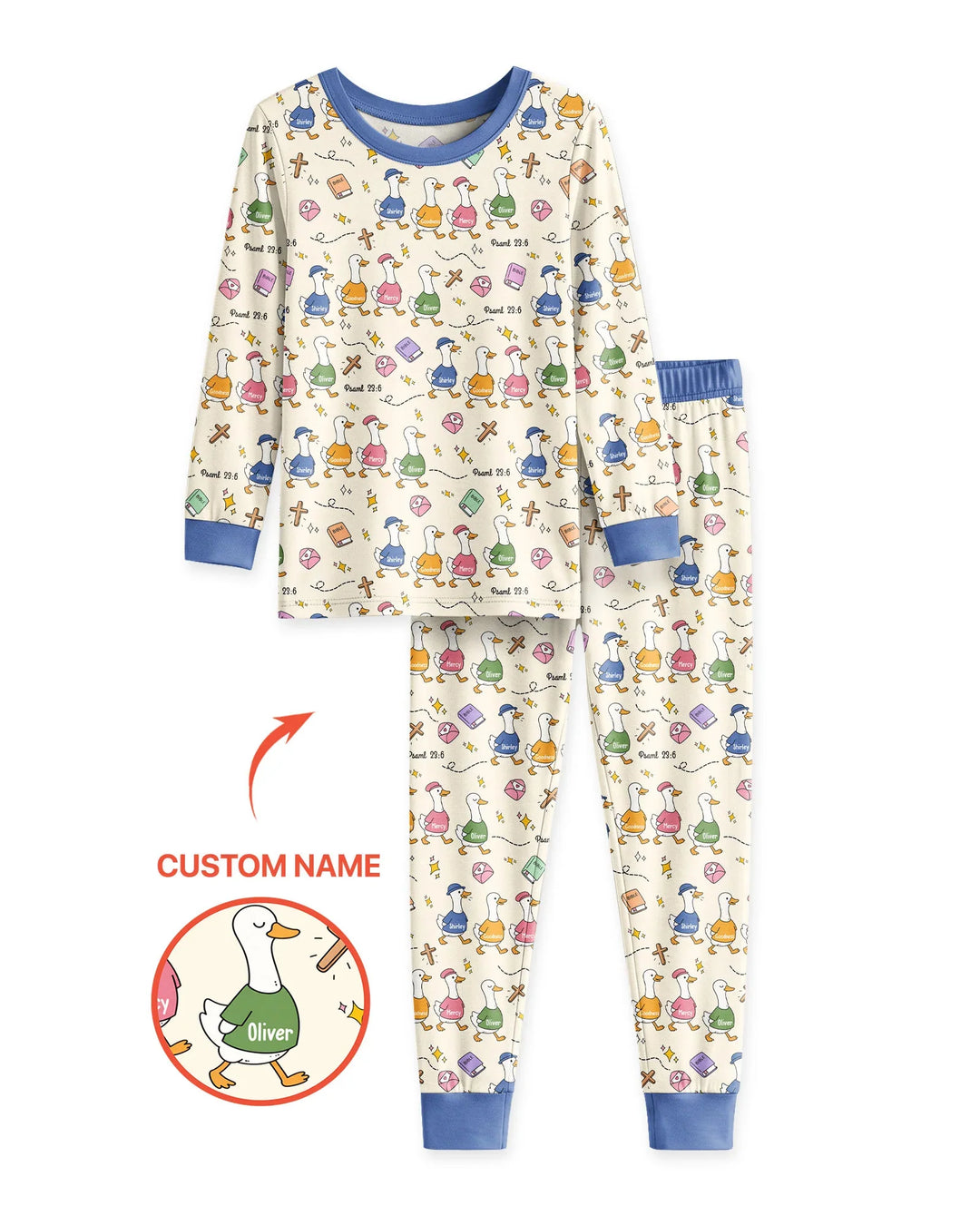Psalm 23:6 Matching Family Bamboo Two Piece Long Sleeve Pajama Set