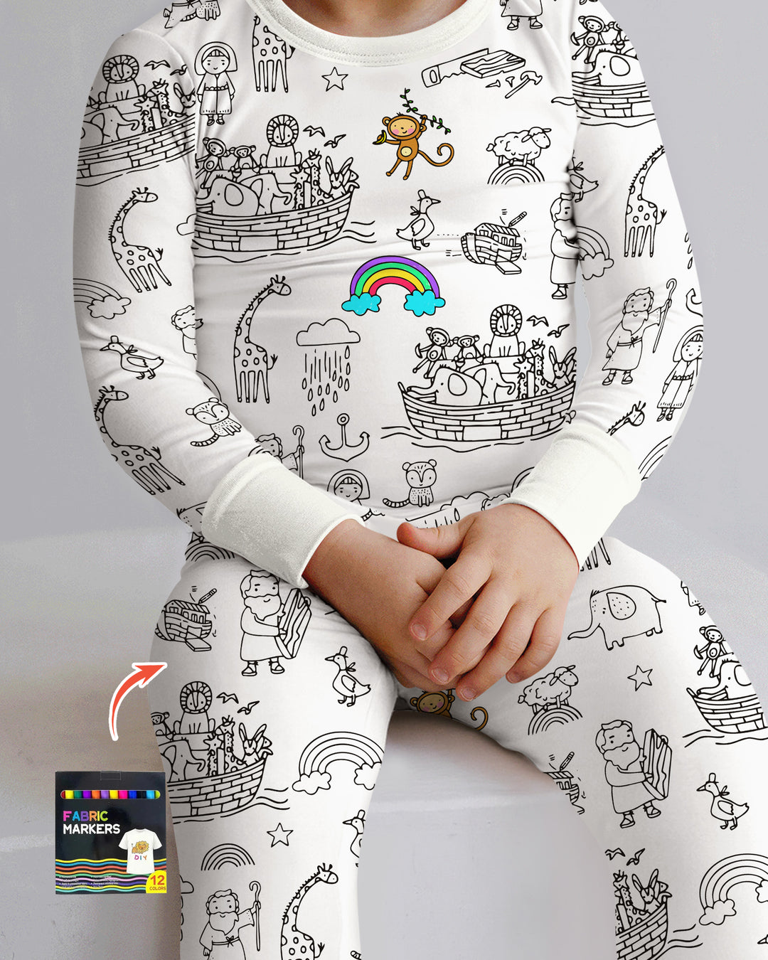 Zweiteiliges Langarm-Pyjama-Set mit Sommerfrüchten