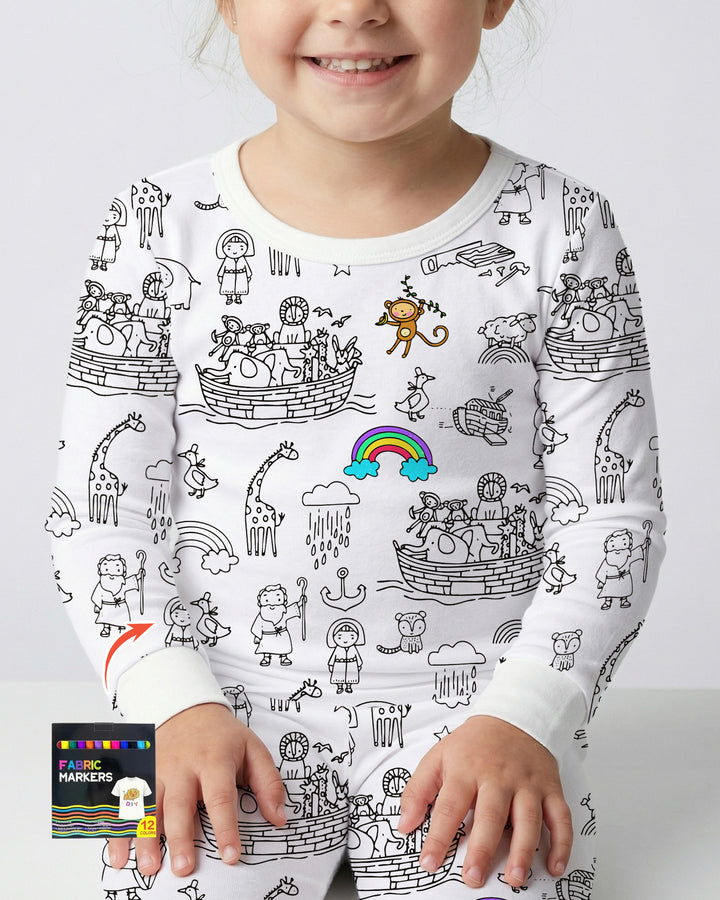 Zweiteiliges Langarm-Pyjama-Set mit Sommerfrüchten