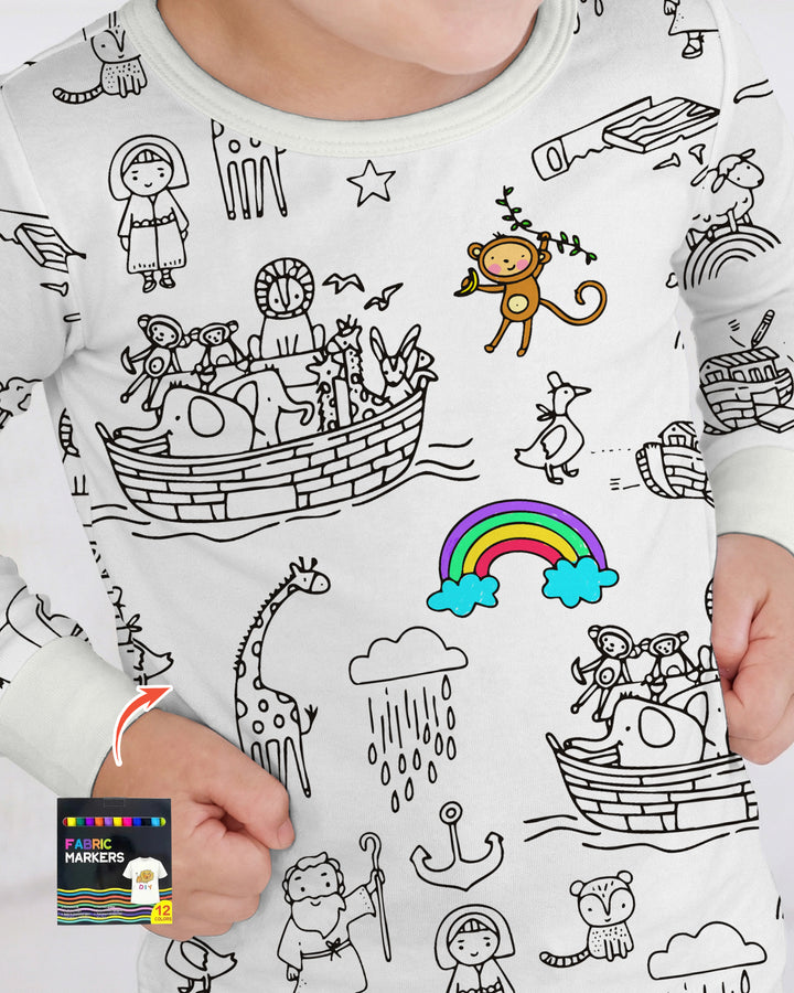 Zweiteiliges Langarm-Pyjama-Set mit Sommerfrüchten