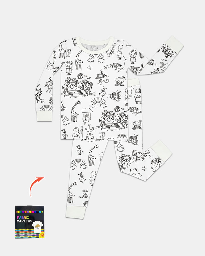 Zweiteiliges Langarm-Pyjama-Set mit Sommerfrüchten