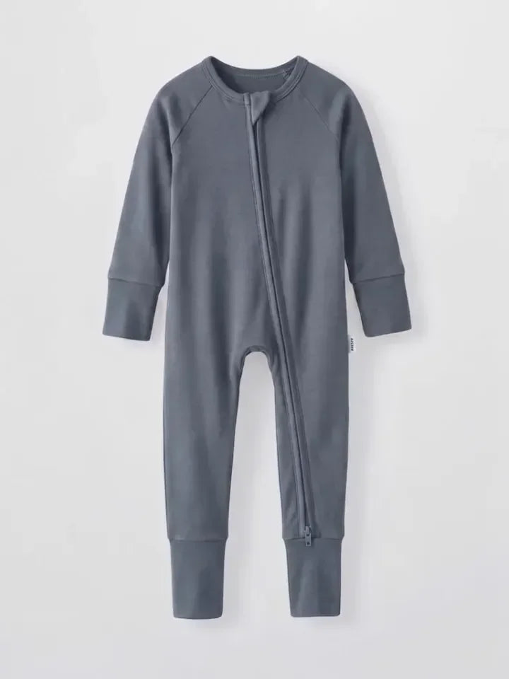 Mameluco convertible con cremallera de bambú gris pizarra