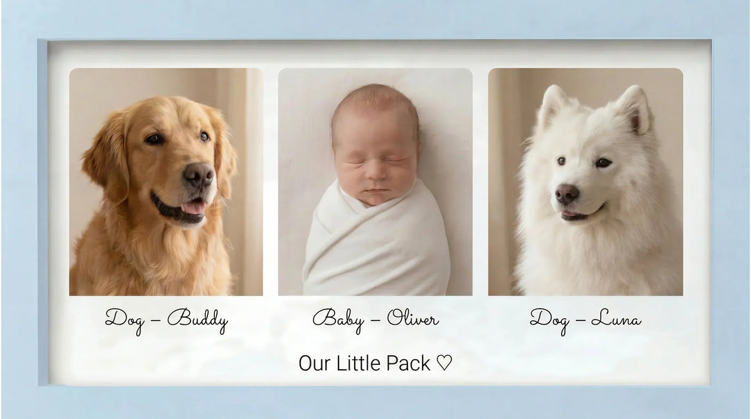 Baby & Dog Memory Picture Frame