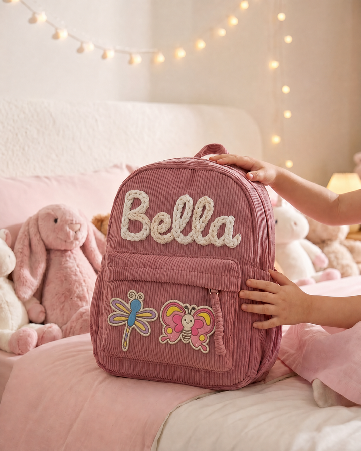 Custom Name & Insect Corduroy Backpack