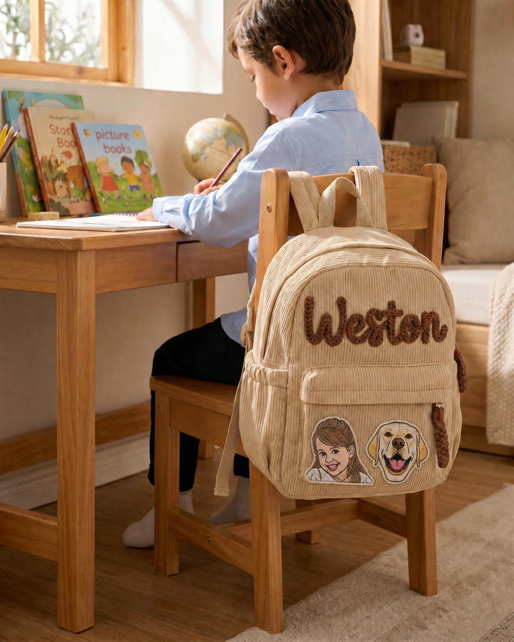 Custom Photo Corduroy Backpack