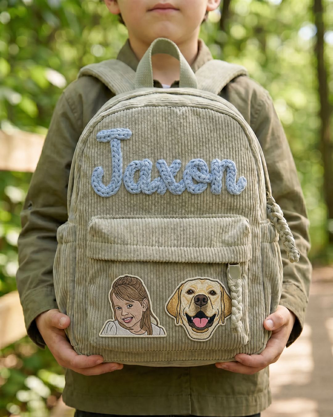 Custom Photo Corduroy Backpack