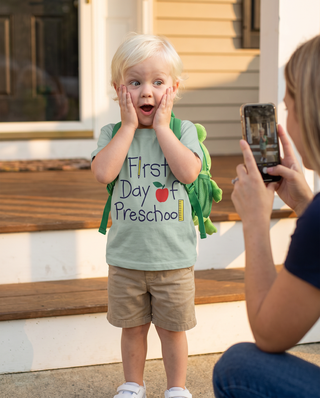 First Day of Preschool Bamboo Crewneck T-Shirt