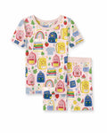 Sweet Rainbow School Adventure Bamboo Two Piece Short Sleeve Shorts Pajama Set