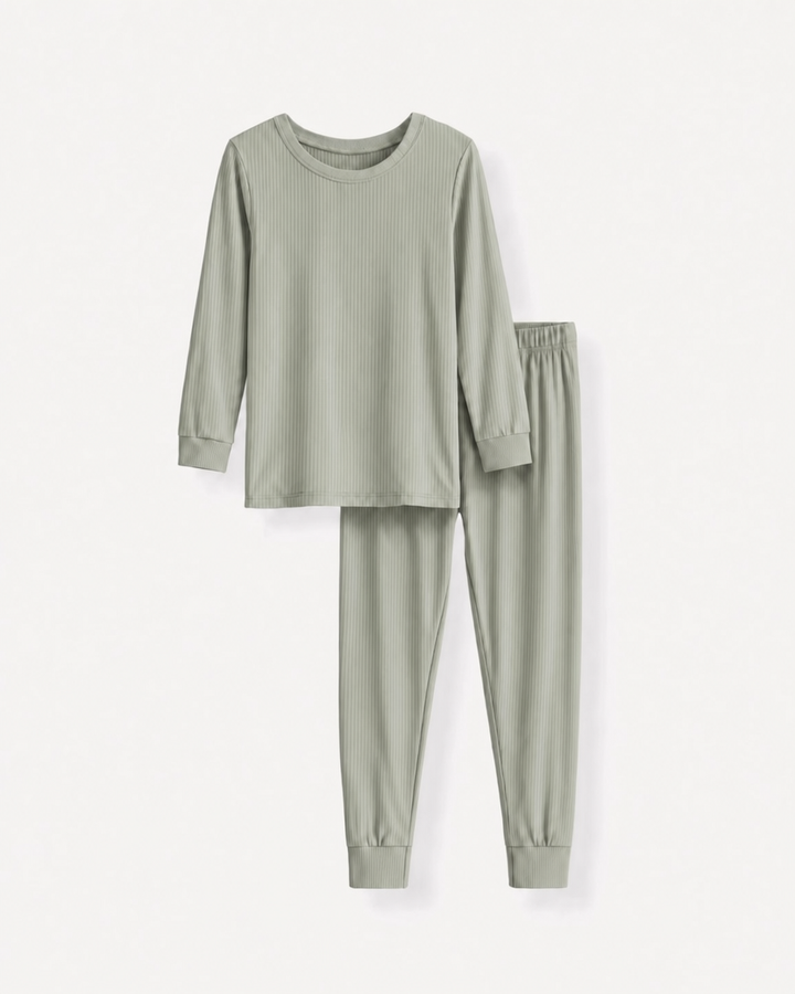 Conjunto de pijama de dos piezas de bambú de manga larga