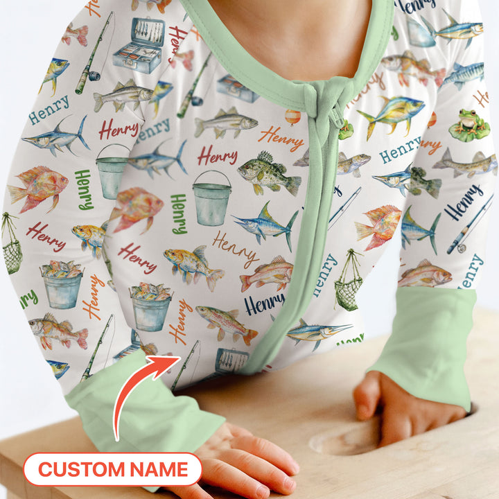 Happy Fishing Adventure Custom Name Convertible Zippy