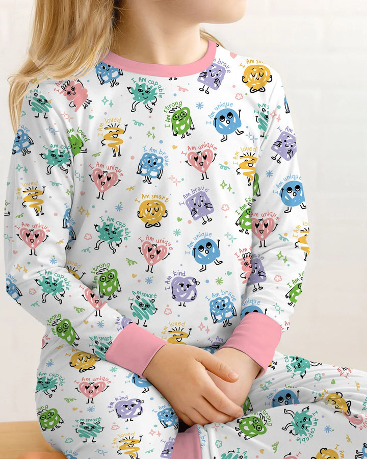 Zweiteiliges Langarm-Pyjama-Set mit Sommerfrüchten