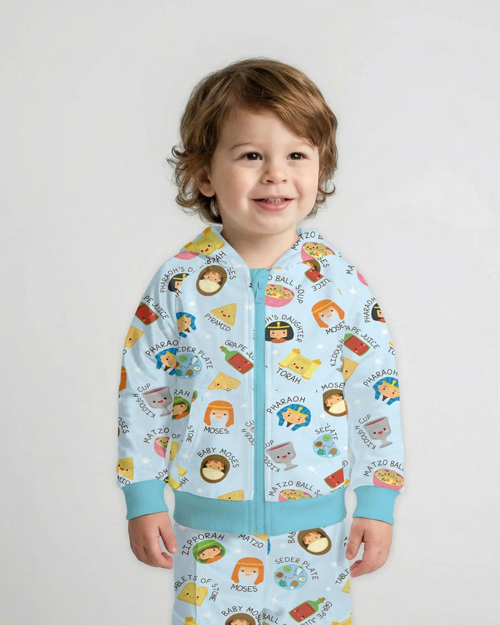 Cute Passover Characters Zip Hoodie