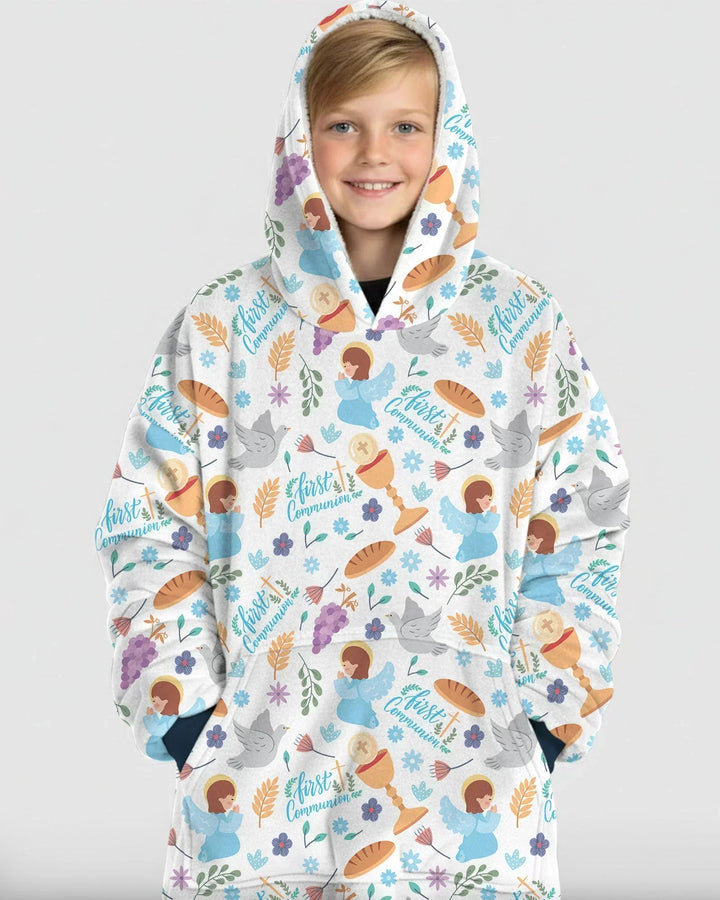 First Communion Wearable Blanket Hoodie