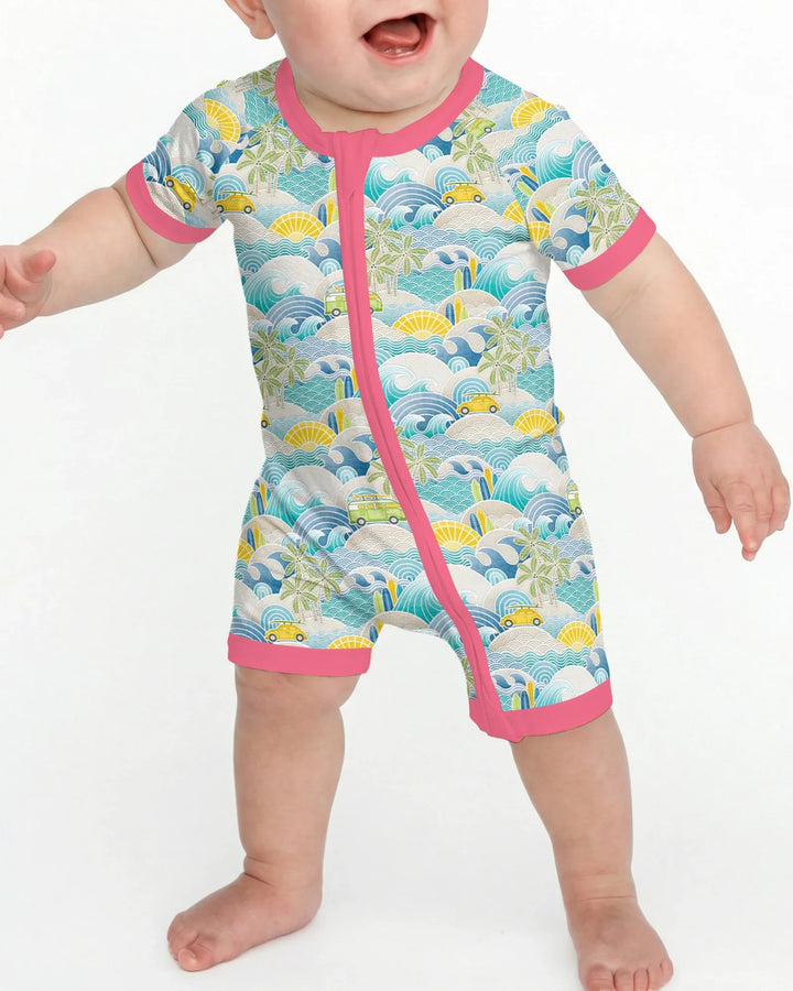 Coastal Road Trip Waves Surf Bamboo Shorty Zippy