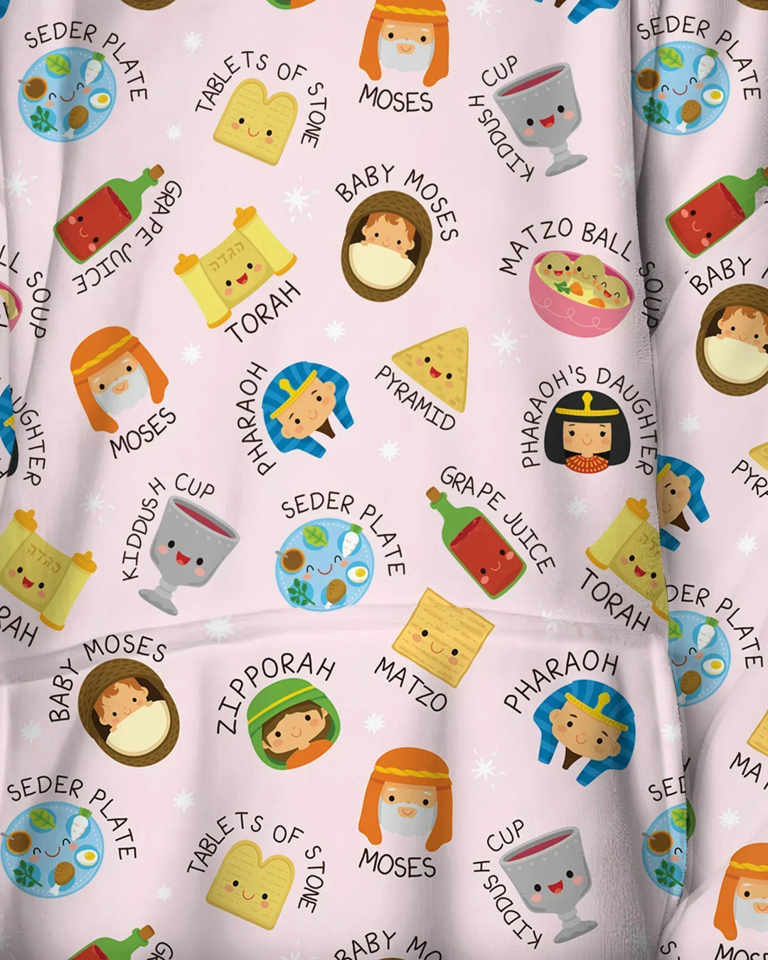 Cute Passover Characters Wearable Blanket Hoodie