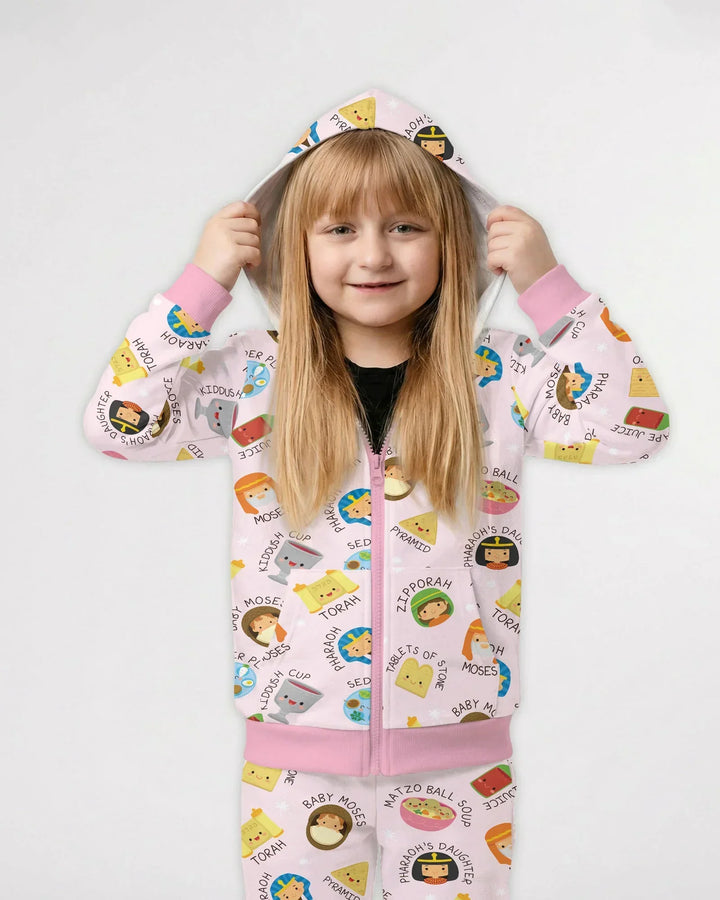 Cute Passover Characters Zip Hoodie