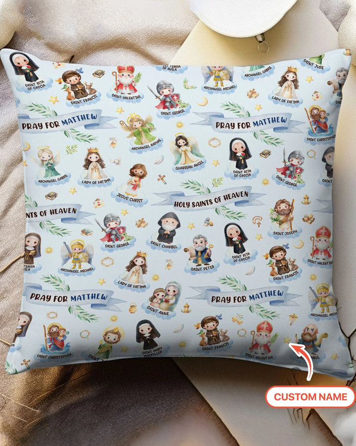 Holy Saints of Heaven Custom Name Pillow Case