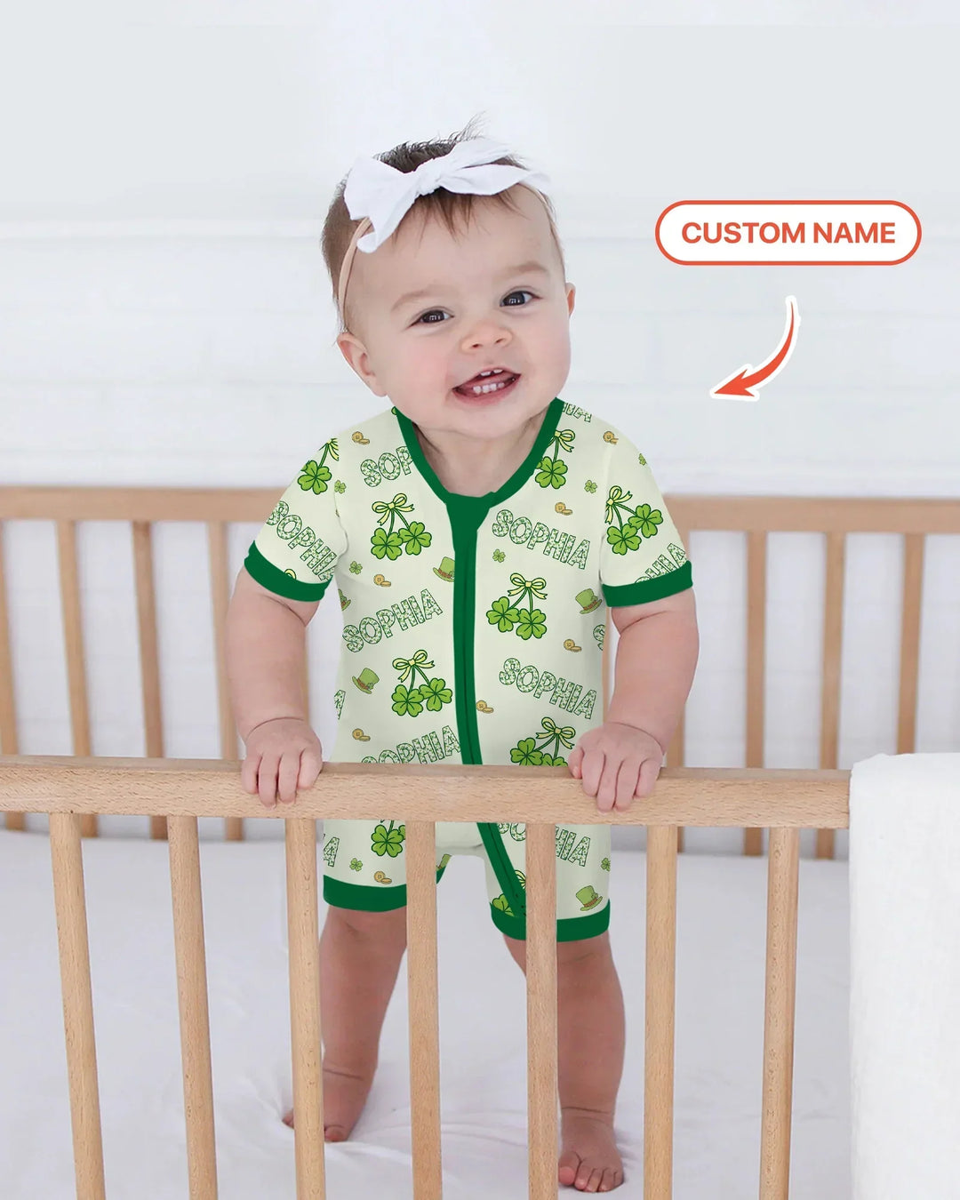 Custom Name Lucky Little Shamrock Shorty Zippy