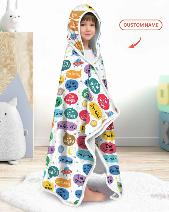 Personalized I'm Kind I'm Brave Wearable Hooded Blanket