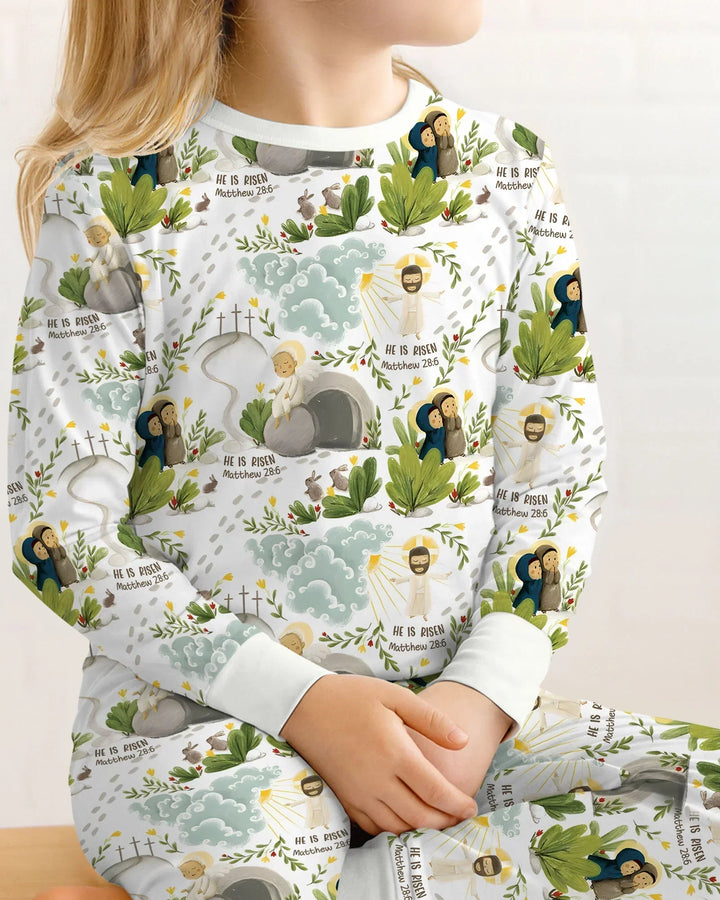 He Is Risen Two Piece Long Sleeve Pajama Set